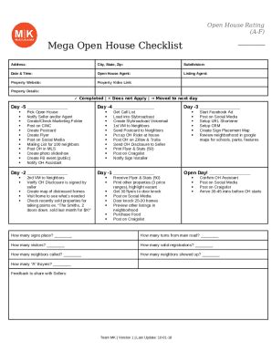 mega open house checklist.